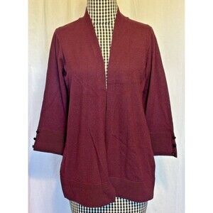 NWT Evolution By Cyrus Myna Women's 3/4 Sleeve Cardigan Plum Size Small